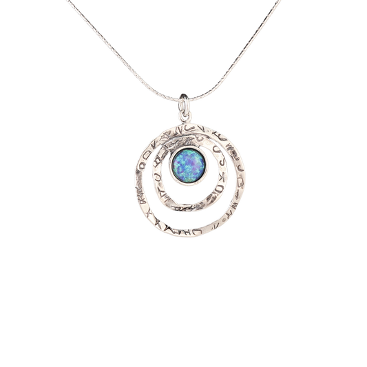 opal halo necklace