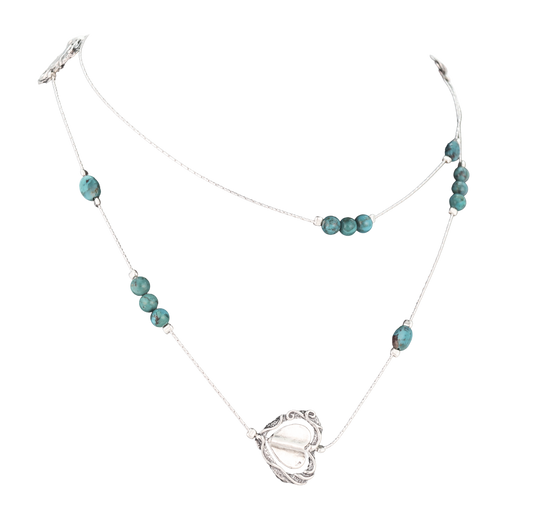 Eilat Stone & Heart Station Necklace