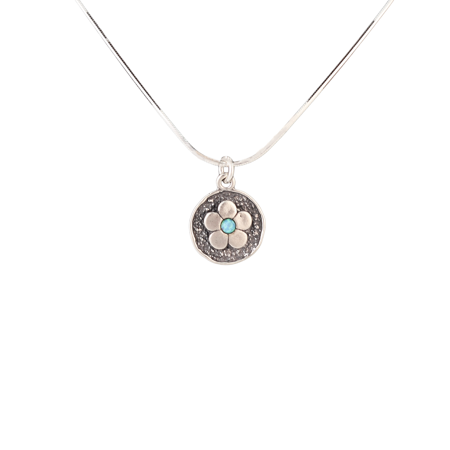.925 Sterling Silver &amp; Synthetic Opal