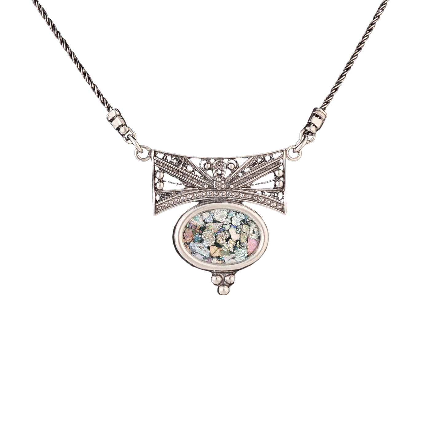 Roman Glass Filigree Necklace