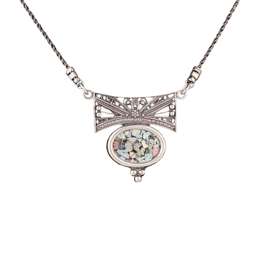 Roman Glass Filigree Necklace