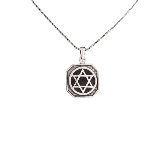 Star of David Black Onyx Men's Necklace