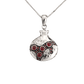 Sterling Silver Pomegranate pendant with red crystals 
