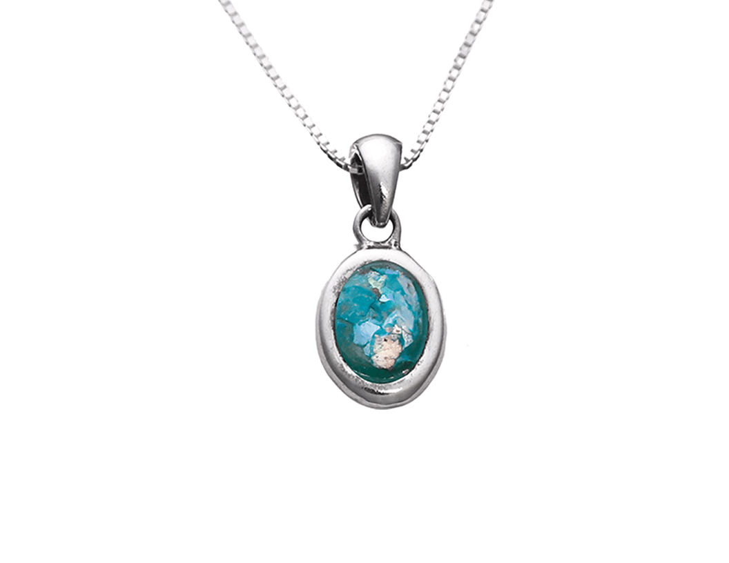 Roman-Glass-Silver-Oval-Necklace-Small