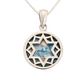 Roman Glass Silver Star of David Necklace