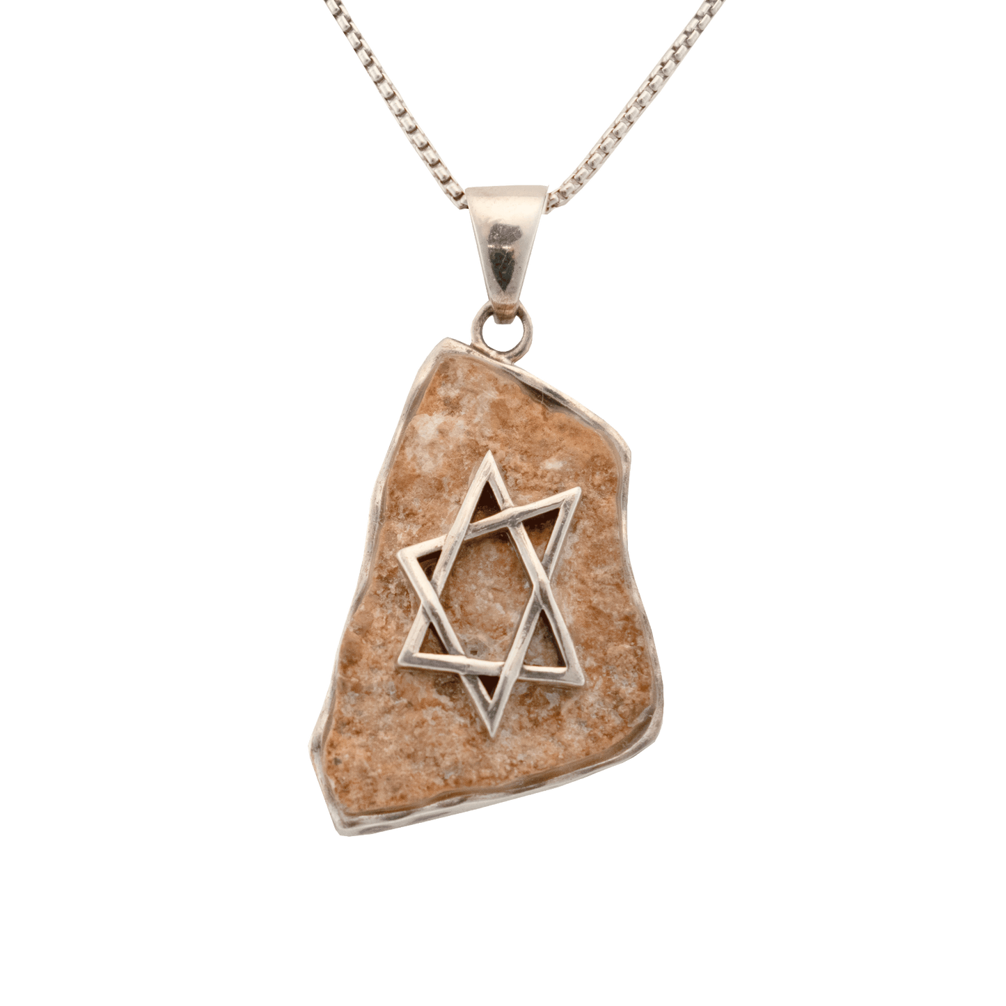 Jerusalem Stone Star of David Necklace