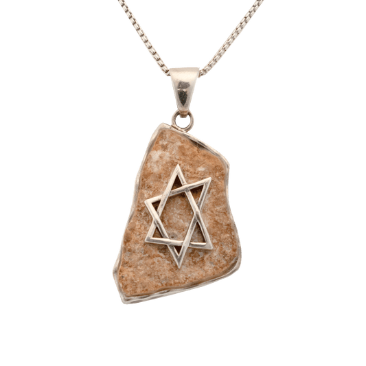 Jerusalem Stone Star of David Necklace