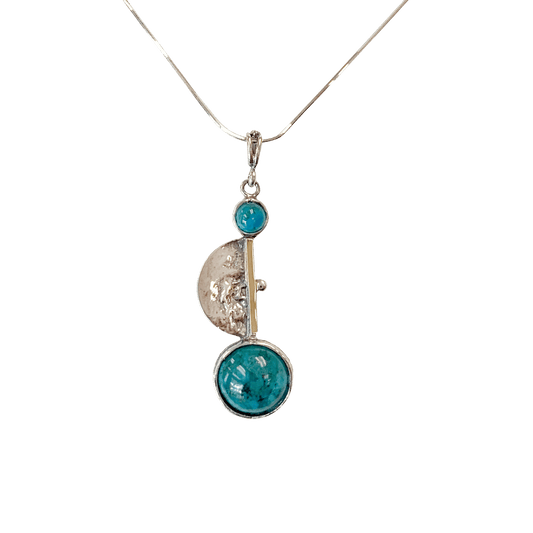 Eilat Stone & Sterling Silver Drop Necklace