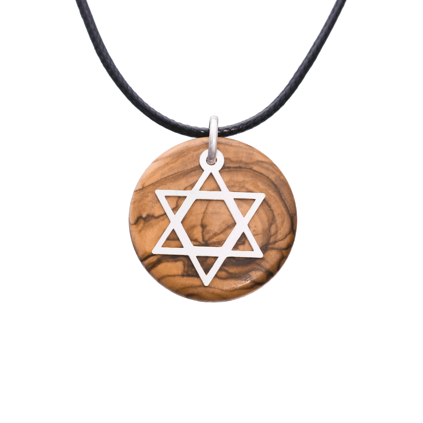 Olive Wood Star of David Necklace