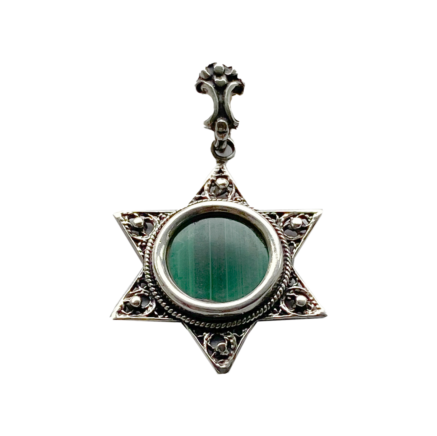 Star of David Eilat Stone Sterling Silver Pendant