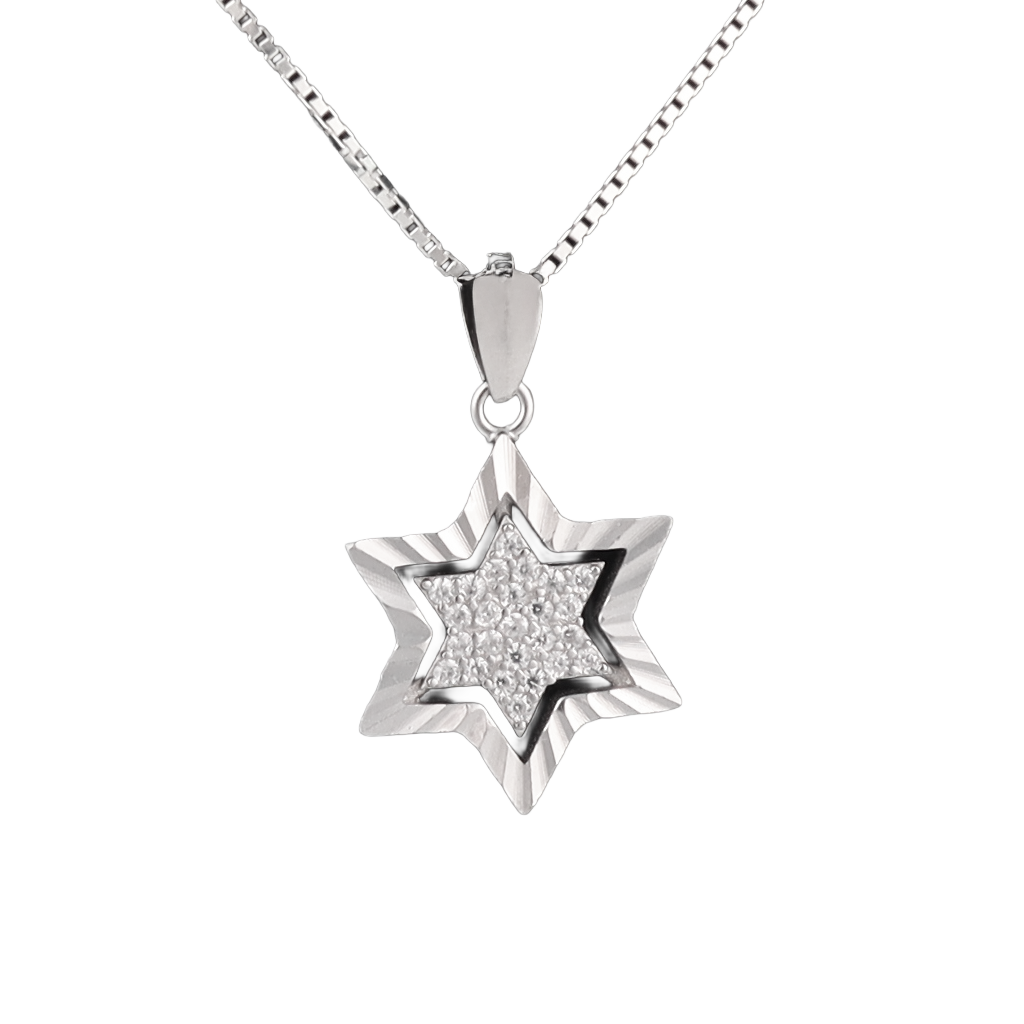 Star of David Diamond Cut Pendant
