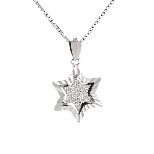 Star of David Diamond Cut Pendant