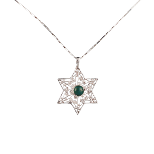 Star of David with Eilat Stone Pendant