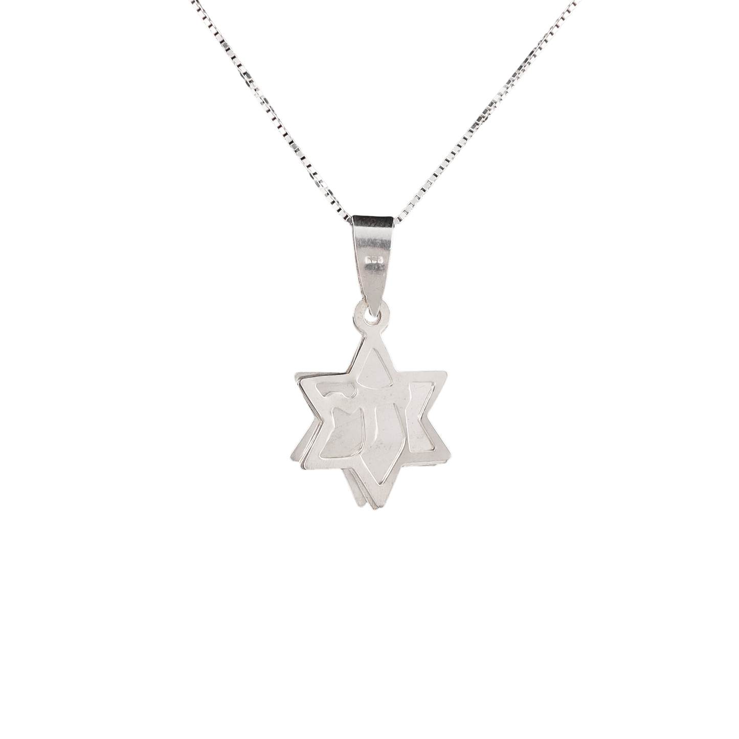Star of David with Chai Triple Layer Pendant