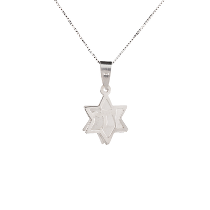 Star of David with Chai Triple Layer Pendant