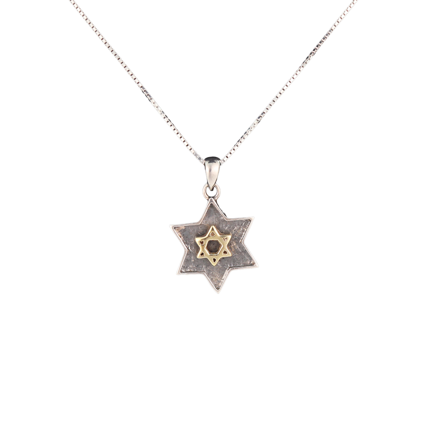 Sterling silver star of David pendant with gold plated star of David 