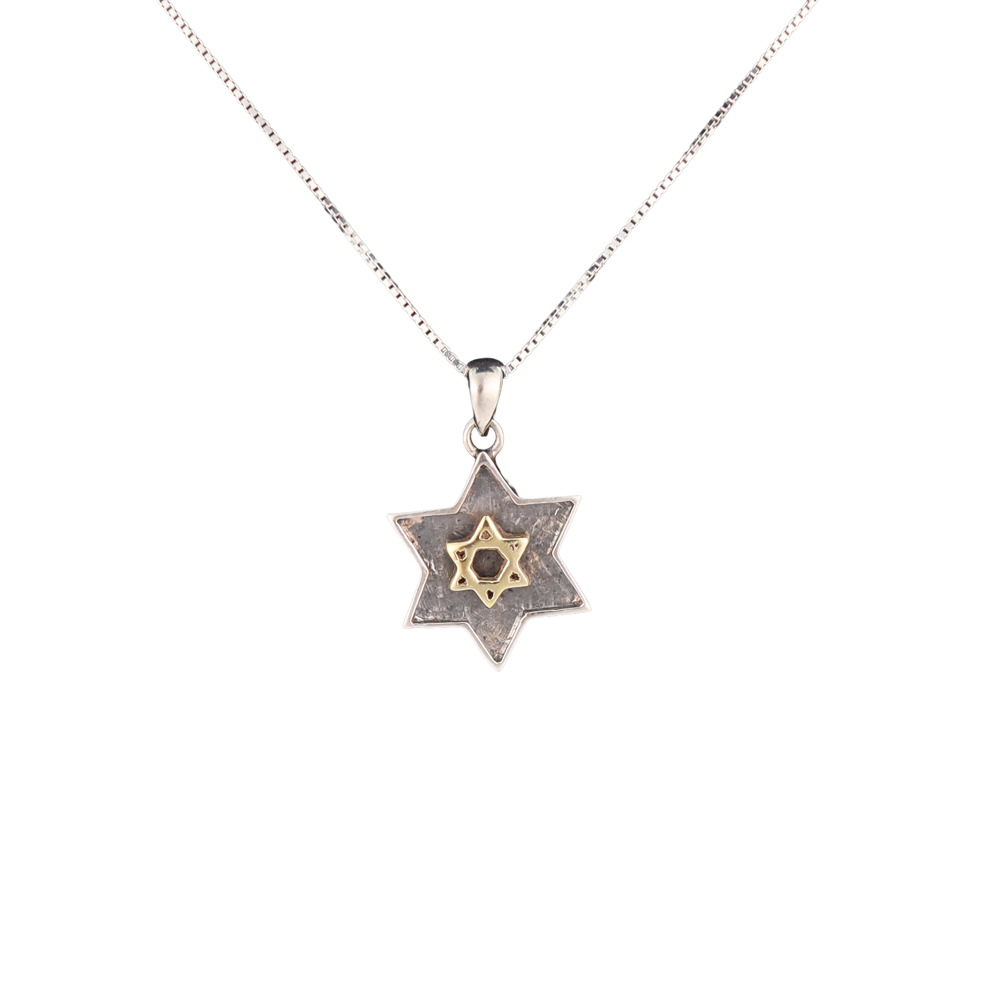 Sterling silver star of David pendant with gold plated star of David 