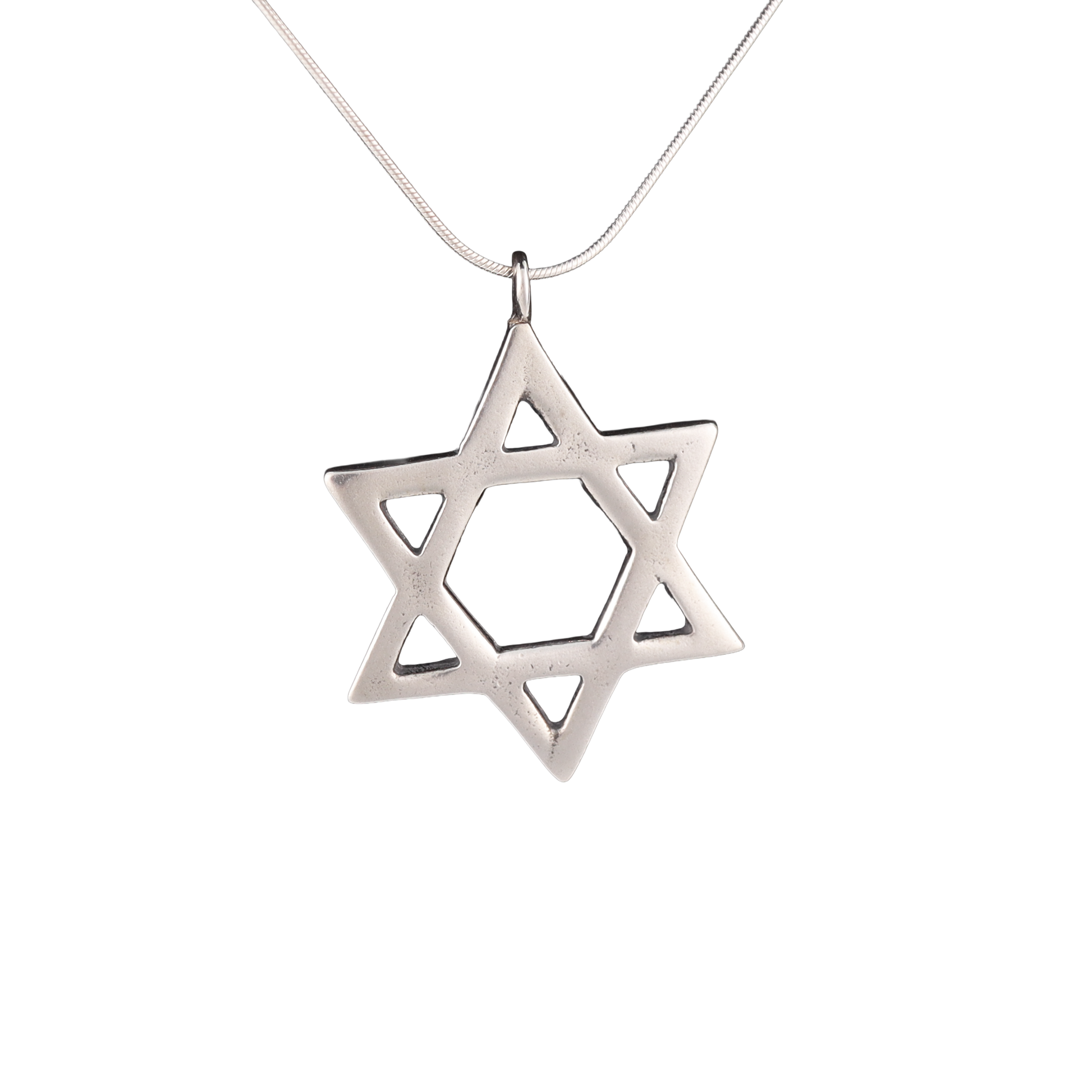 smooth flat silver star of david