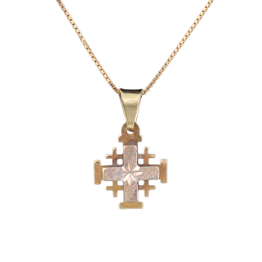 Jerusalem Cross 2-Tone 14K Gold