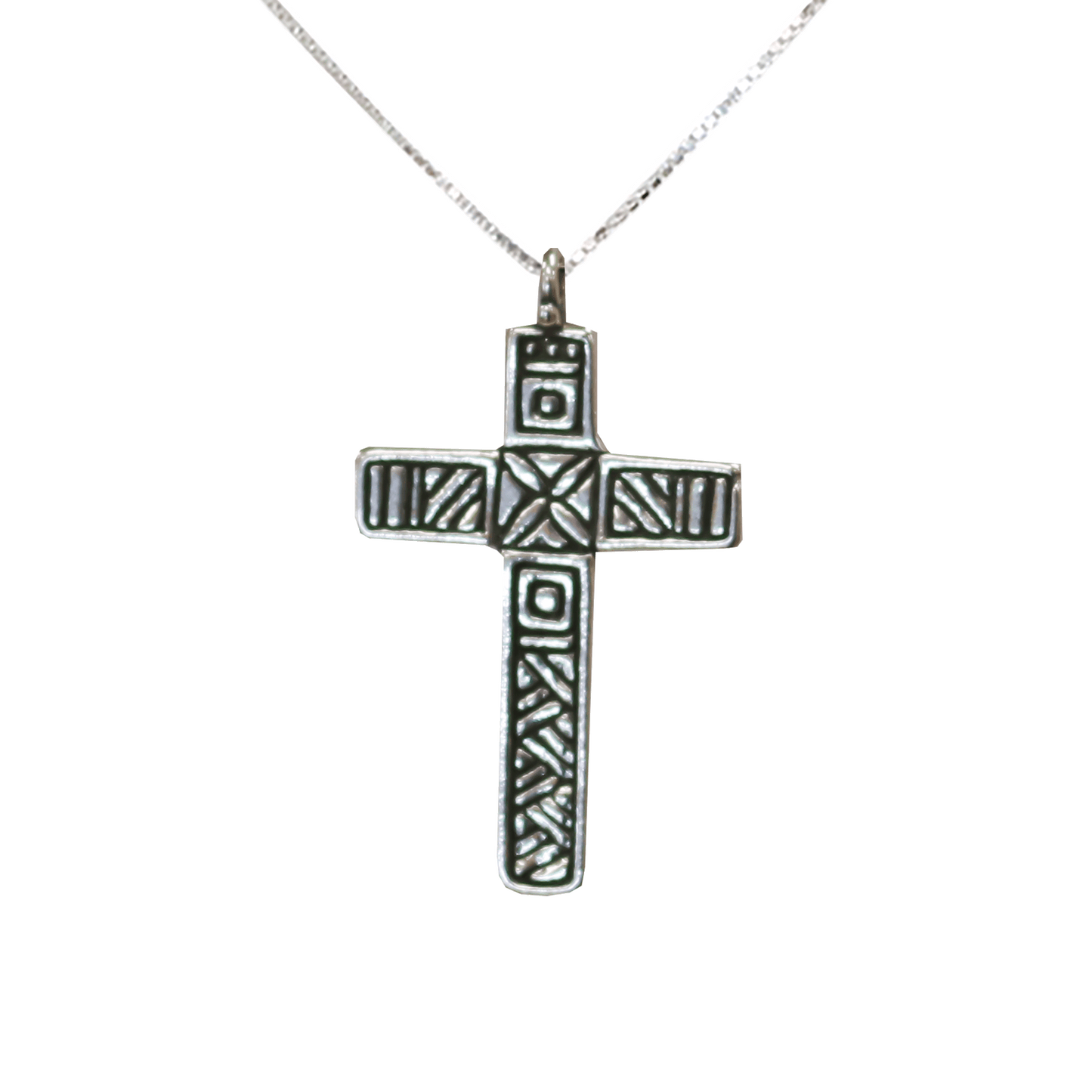 Cross - Ornate Engraved Silver Necklace
