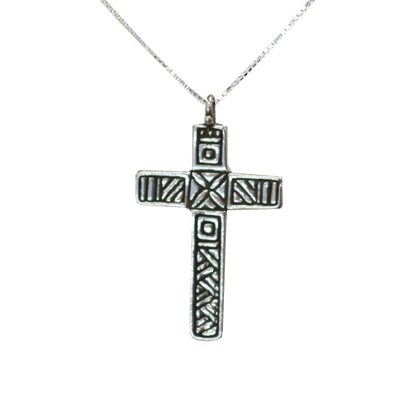 Cross - Ornate Engraved Silver Necklace