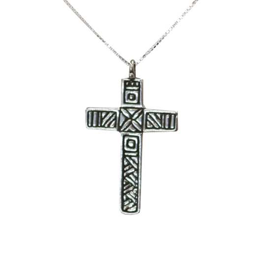 Cross - Ornate Engraved Silver Necklace