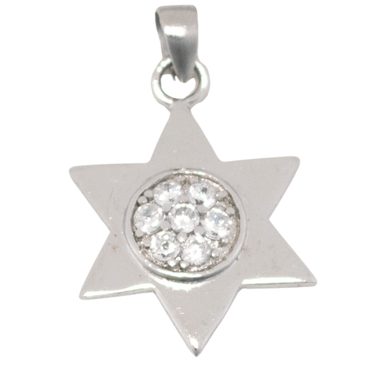 Star of David with Crystal Center Pendant