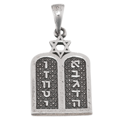 Ten Commandments Silver Necklace