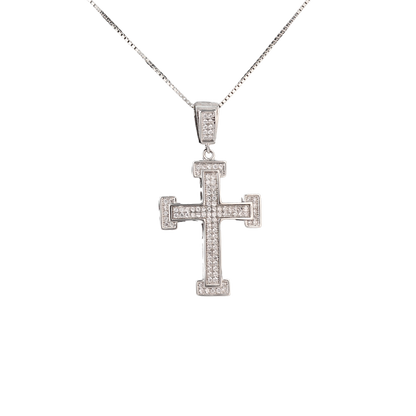 crystal cross silver with square edges