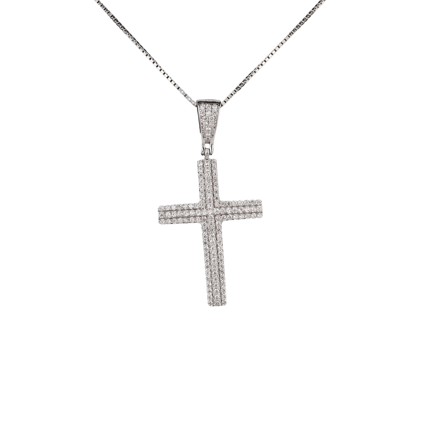 crystal cross silver 