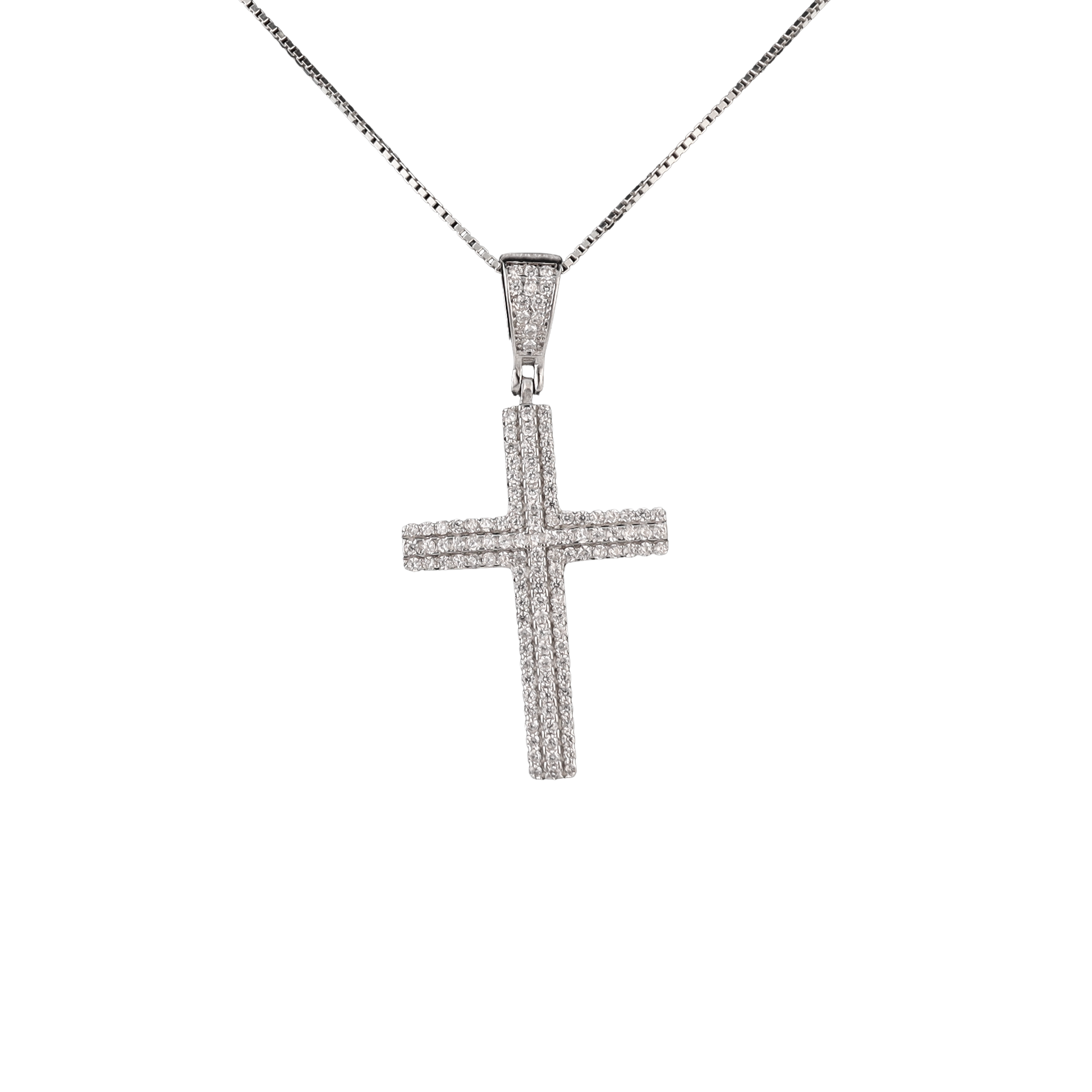 crystal cross silver 
