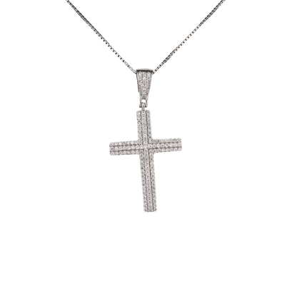 crystal cross silver 