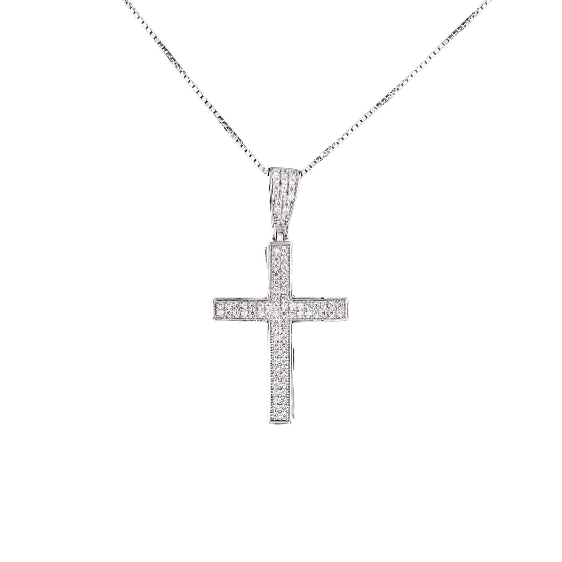 crystal cross silver