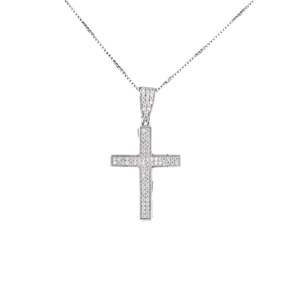 crystal cross silver