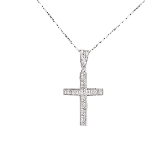 crystal cross silver