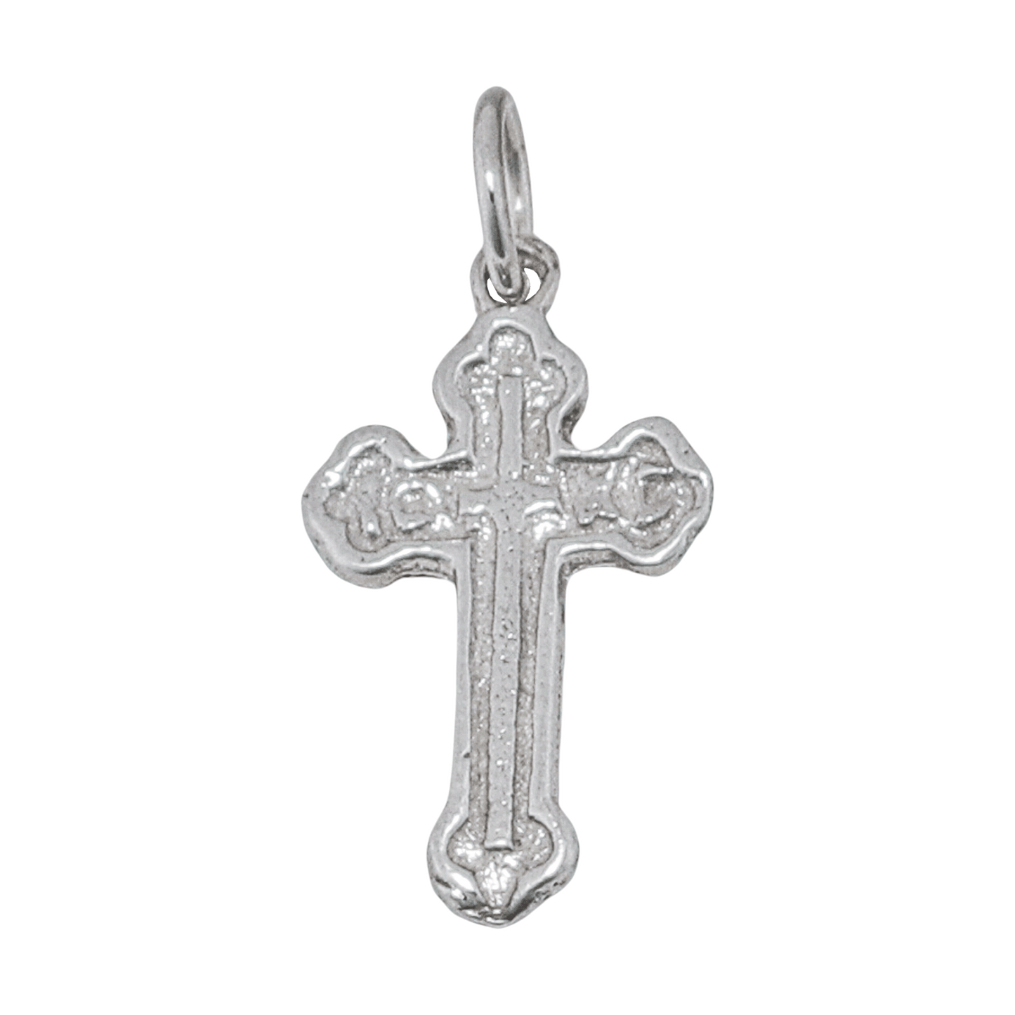 Silver Engraved Cross with Rounded Edges - Small