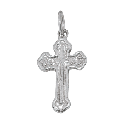 Silver Engraved Cross with Rounded Edges - Small