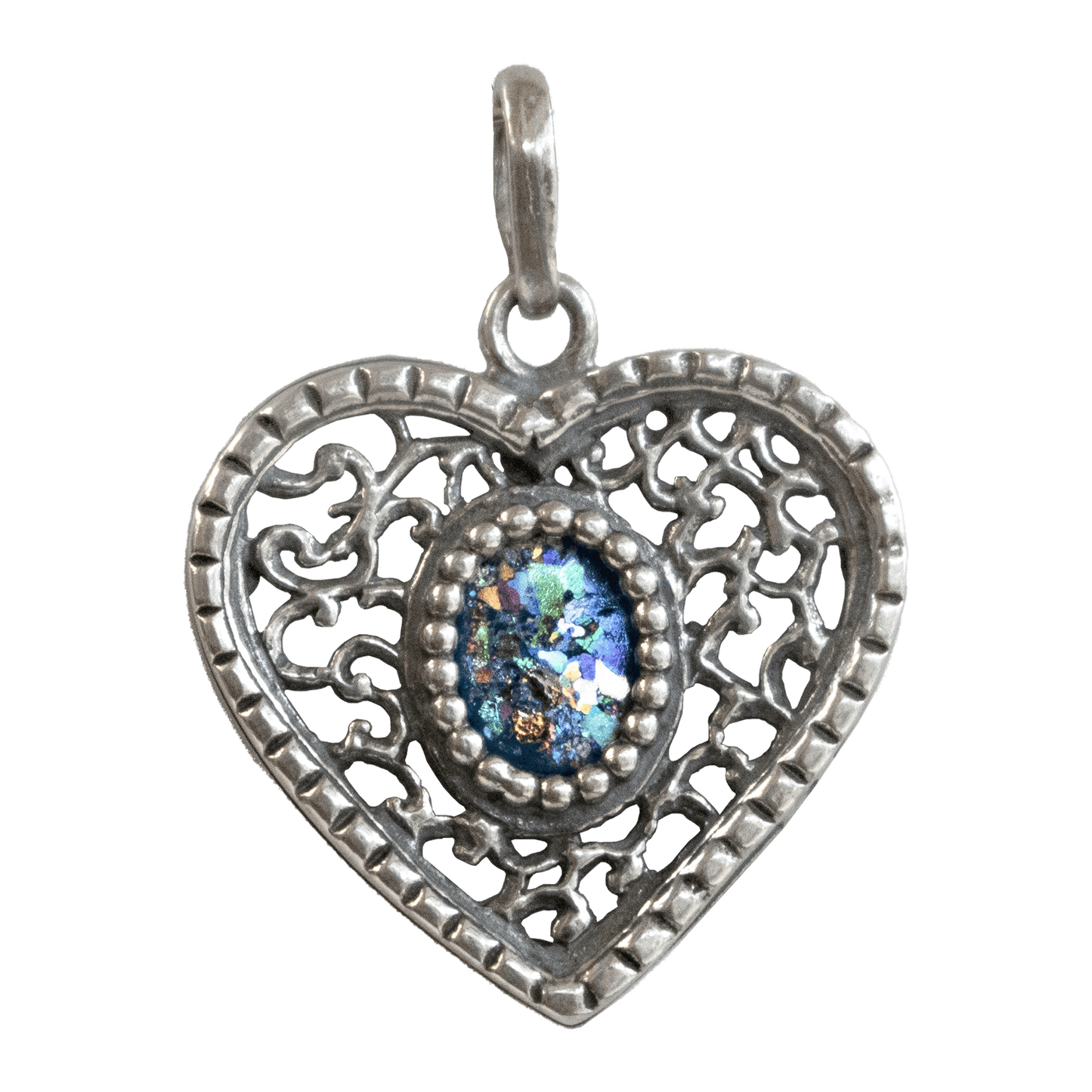 Roman Glass Heart Necklace