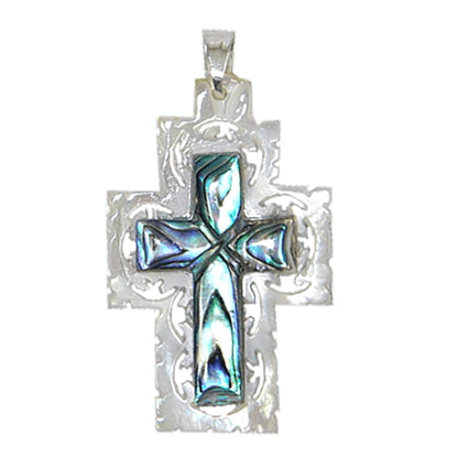 Mother of Pearl & Abalone Cross Necklace