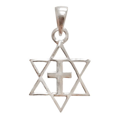 Star of David with Cross Silver Necklace