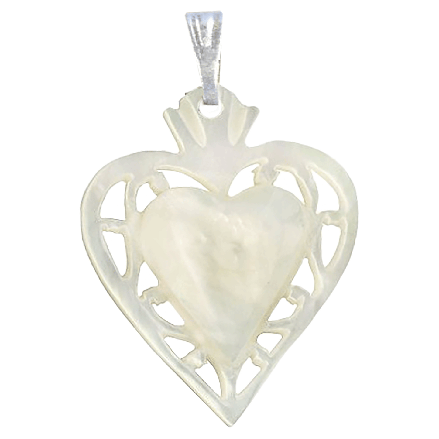 Mother of Pearl 3D Heart Necklace