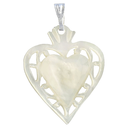 Mother of Pearl 3D Heart Necklace