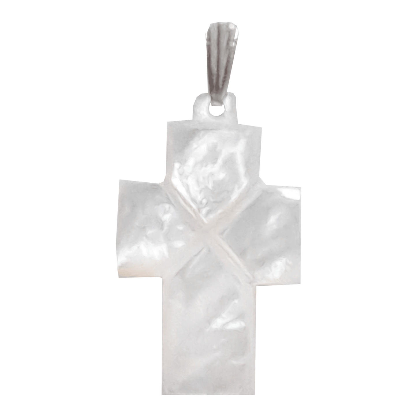 Mother of Pearl Carved Cross Necklace