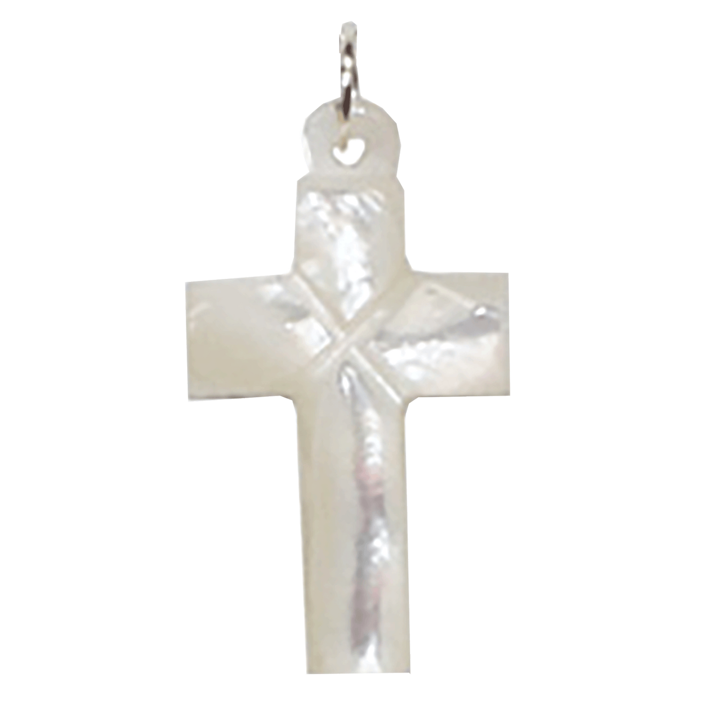 Mother of Pearl Carved Cross Necklace