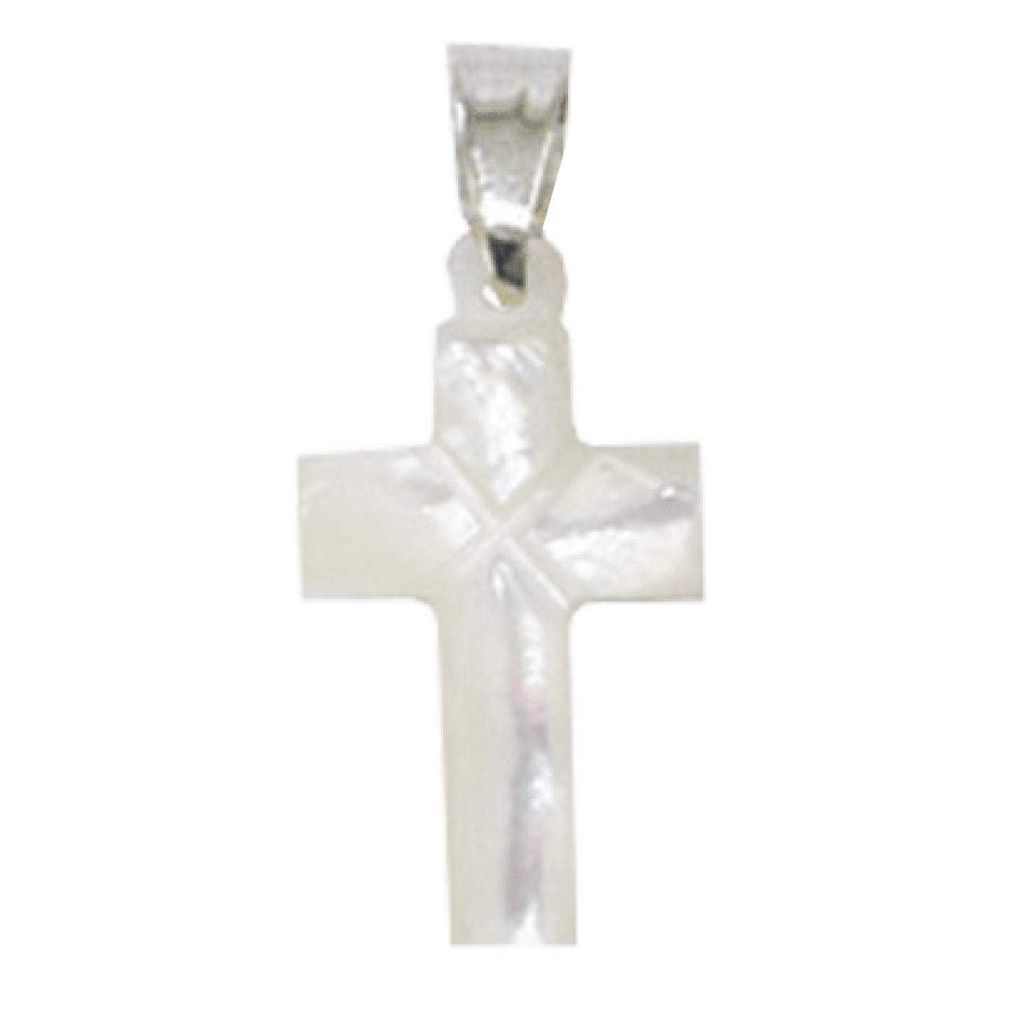 Mother of Pearl Carved Cross Necklace