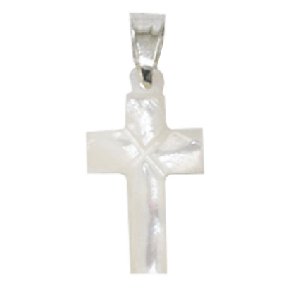 Mother of Pearl Carved Cross Necklace