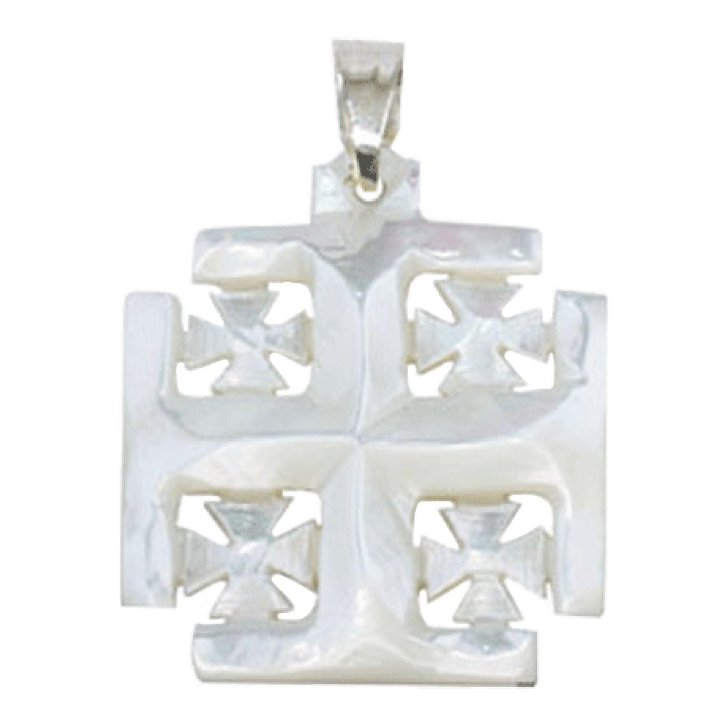 Mother of Pearl Jerusalem Cross Necklace