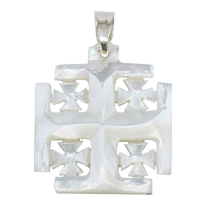 Mother of Pearl Jerusalem Cross Necklace