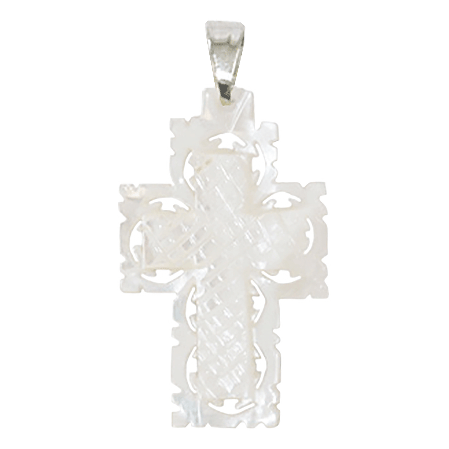 Mother of Pearl Lace Cross Necklace