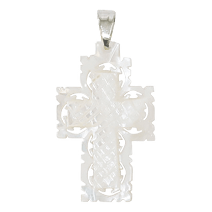 Mother of Pearl Lace Cross Necklace